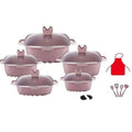 22-Piece Modern Design Aluminum Square Soup Pot Set Die Casting Non-Stick Ceramic Coating Cookware for Cooking