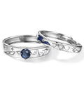 Fashion Jewelry Sterling Silver 925 Starry Sky Zircon Engagement Wedding Adjustable Couple Rings for Women Men Valentine's Day