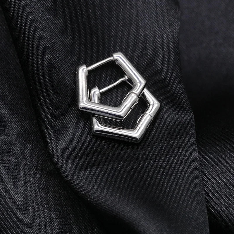 Wholesale Polygon Pentagon Earrings with Minimalist Style Earrings for Women Jewelry 925 Sterling Silver