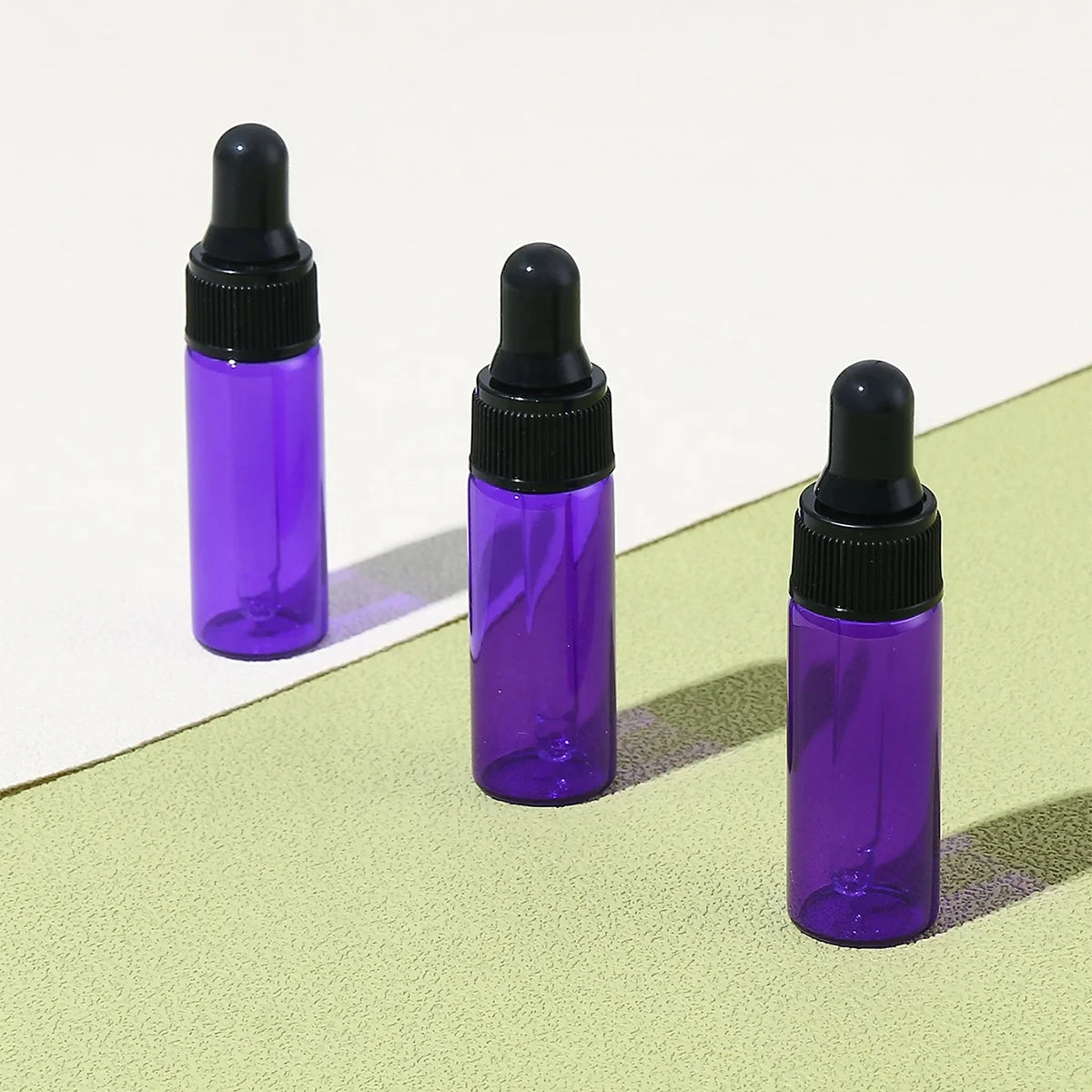 Essional Oil Dropper Glass Bottle 2024 New Arrival Empty Round RTS Purple with Black Dropper Skin Care Serum Cosmetic Packaging