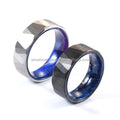 8mm Trendy Silver Black Tungsten Wedding Bands Engagement Rings for Men Women Blue Purple Box Elder Wood Inlay Tungsten Ring