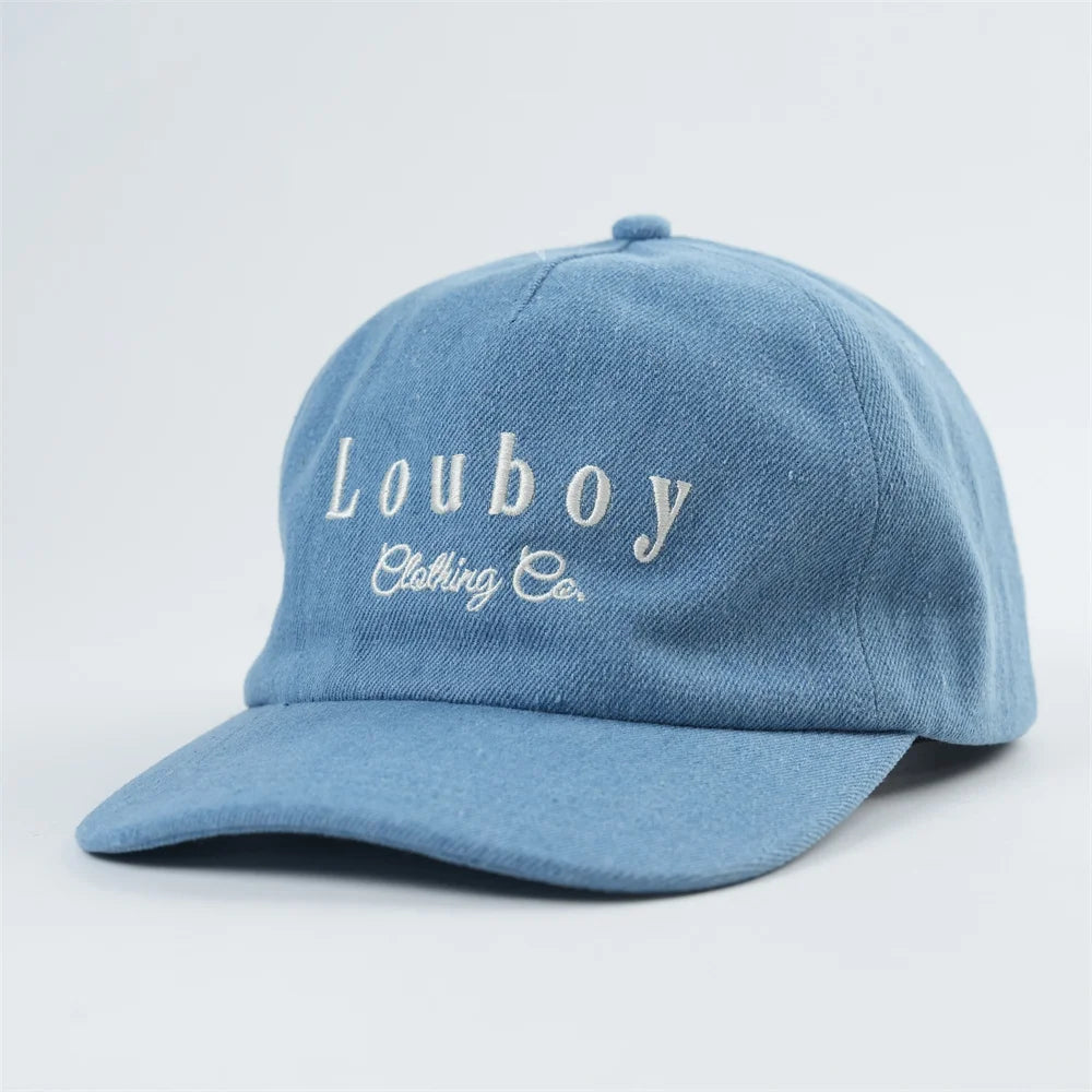 2025 New Trend Custom 5 Panel Dad Hat Custom Logo Denim Baseball Cap Snapback Cap Custom With Embroidery Logo