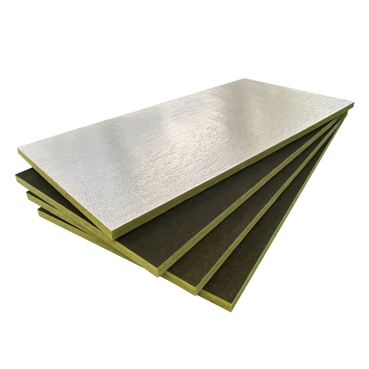 Modern Industrial Fireproof Fiberglass Heat Insulation 64kg/m3 50mm Aluminum Foil and Black Tissue Glass Wool Insulation Panel