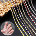 Wholesale 25cm Nail Art Rhinestone Chains 3D Metal Zircon Chains Silver Crystal Diamond Pearl Nail Art Decorations