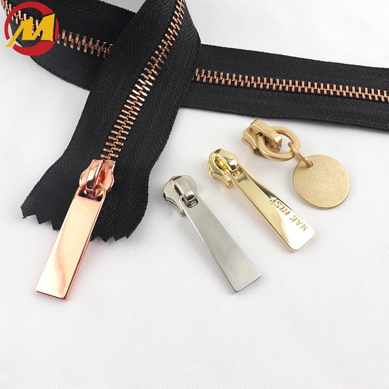 Multiple Styles Zipper Pull Tabs Wholesale Zipper Slider for Bag Garment 3 5 8 Custom Logo Zipper Head Metal Slider Puller