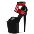 20cm Black Platform Large Sandals Thin Heel Pole Dance High Heels T-stage Model Walk Show Sandals Fish Mouth Leaky Toe Shoes