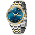 JSDUN 8959 Oem Custom logo Business Men Waterproof Luminous Gold Watch Stainless Steel Automatic Mechanical Watches for Man