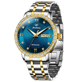 JSDUN 8959 Oem Custom logo Business Men Waterproof Luminous Gold Watch Stainless Steel Automatic Mechanical Watches for Man