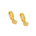 Simple and Cute Flower Shape Sterling Silver Gold Plated Rhodium Plated Anti-Allergic Hoop Earrings for Party and Gift
