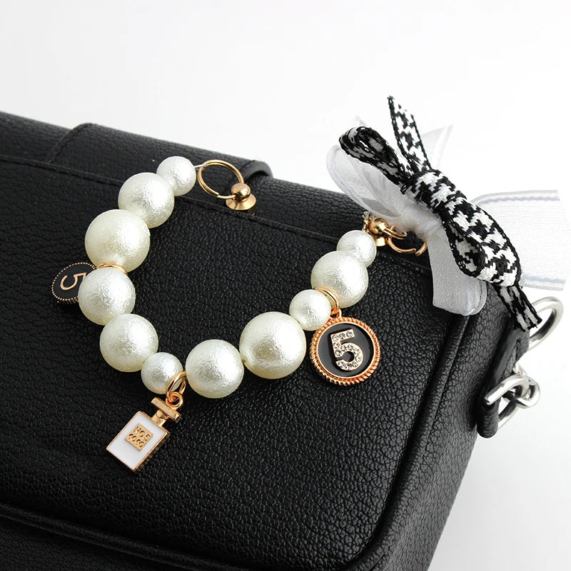 Hot Sale Phone Case Jewelry Leather Mobile Phone Pearl Bracelet Drop Chain Pearl Chain Hanging Drop Phone Chain Accessories