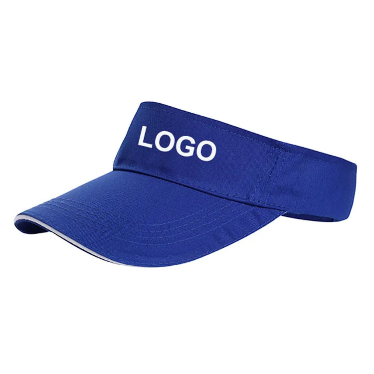 Wholesale Cotton Twill Adjustable Promotional Sun Visor Hat Cap With Elastic Band Outdoor Sport Fast Dry Visors for Men Women