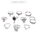 2024 Silver Knuckle Rings Set for Women 11 Pcs Trendy Simple Midi Rings Gold Plated Statement Stackable Rings Pack