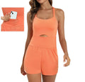 Orange Nylon Outdoor Quick-drying High-stretch Breathable Jumpsuit Women's Suspender Sports Yoga Jumpsuit Summer Back Pocket