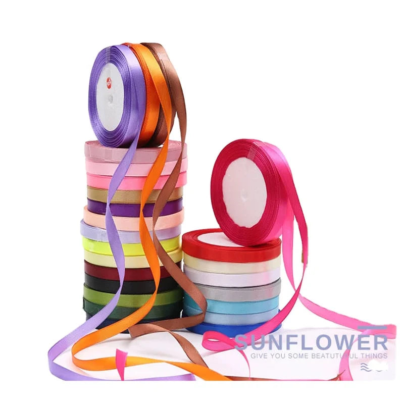Wholesale 1cm Single-Sided Ribbon Cake Baking  Christmas Gift Box Packaging Wedding Decoration Ribbon Custom Ribbon With Logo