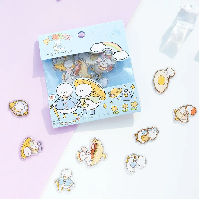 Nekoni Glitter Stickers Pack Crystal Kawaii Planner Stickers Cute Animal Girly Vinyl Laser Phone Flake Stickers Flake