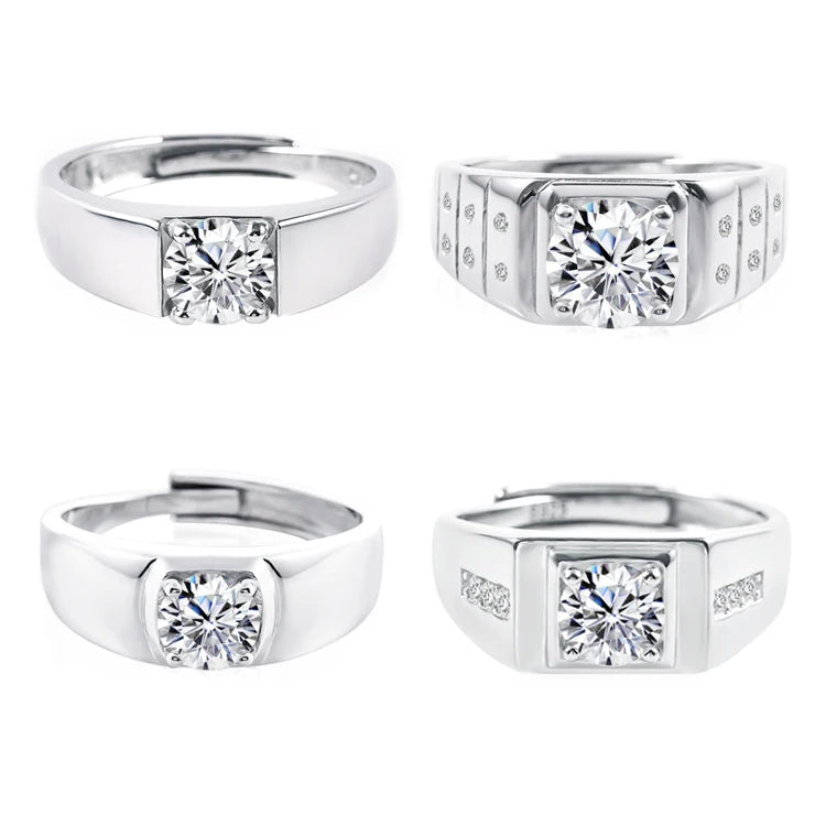 Simple Designs Jewellery D Color Moissanite Mens Rings 18K Gold Diamond Wedding Ring