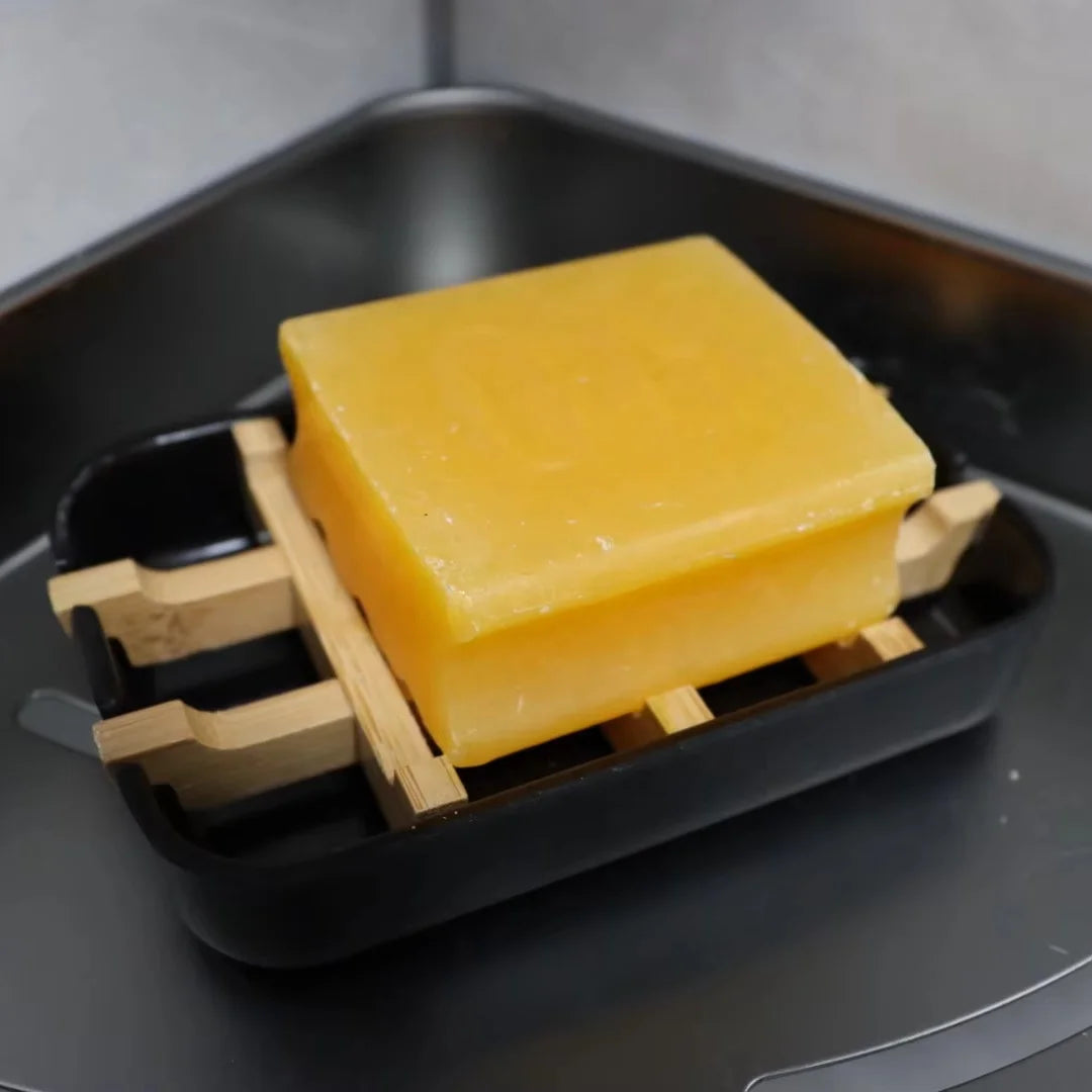 Bathroom Accessory Sustainable Bamboo Fiber Self Draining Facial Shampoo Bar Soap Dish Holder Tray Modern Luxury Design Plastic