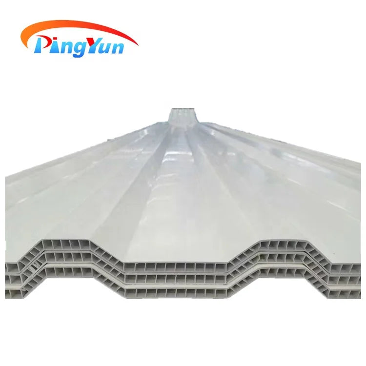 Weather Resistance Building Materials PINGYUN Twinwall UPVC Hollow Roof Sheet PVC Plastic Tile for Warehouse