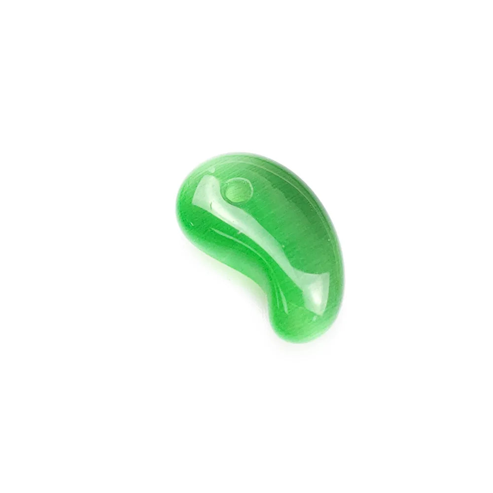 Hongzhuo Natural Stone Pendants Crystal Green Opal Magatama Stone Beads Pendant Necklace Making Jewelry