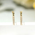 Custom Minimalist Jewelry Diamond Hoop Earrings 18K Gold Hypoallergenic Huggie Earrings for Ladies