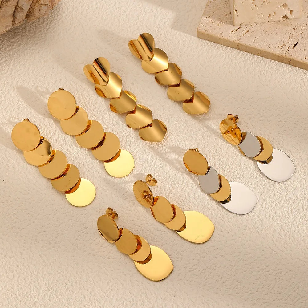 Designer Bohemia Tassel Dangle Earrings for Women Luxury Gold Plated Fashion Drop Jewelry Stylish Stainless Steel Accessories