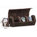 Handmade 3 Slots Custom Roll Watch Packaging Box Vintage Luxury Leather Watch Box