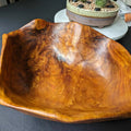 Guansen Customized Hand-Carved Root Real Wood Salad and Candy Bowl Classic Design for Living Room and Party