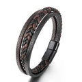 2022 Original New Retro Leather Rope Braided Bracelet Ethnic Wind Magnetic Buckle Men's Bracelet Wholesale