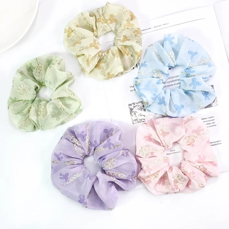 Wholesale Top Quality Hair Scrunchies Bowknot Pattern Hair Rope
