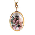 HZ Wholesale Fashion Long Oval Glass Bottle Colorful Chakra Tourmaline Chip Stone Pendant Necklace Jewelry