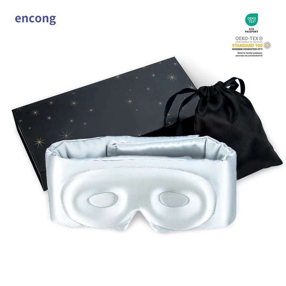 Mulberry Silk Eye Mask Silk Sleeping Eye Mask Sleep Personalized Vegan Custom Satin Eye Mask Adjustable Set Private Label Box