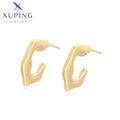 XUPING T000969541 Hexagonal Half-open Design Female Stainless Steel Jewelry Simple Series Fashion Simple 14K Gold Color Earring