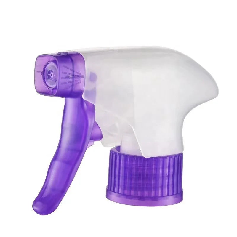 28/410 Purple White Plastic PP Non-Spill Trigger Sprayer Pump Customized Color Lids Bottle Caps Closures Cosmetic Use Bottles