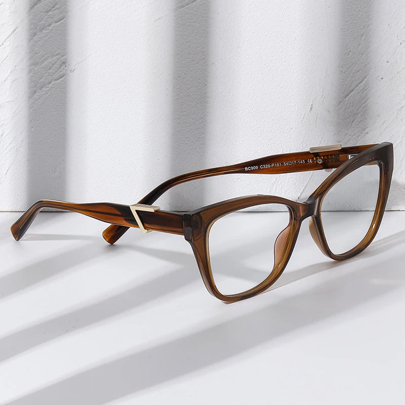 Fashion Cat Eye Glasses Frame 2024 Trendy Acetate Optical Eyeglasses Frame Glasses for Computer Anti Blue Light