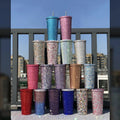 Rainbow Cup Colorful Unique Bling Rhinestone Gem Beverage Coffee Cup Bottle OEM Customer Design Pop Christmas Gift for Family
