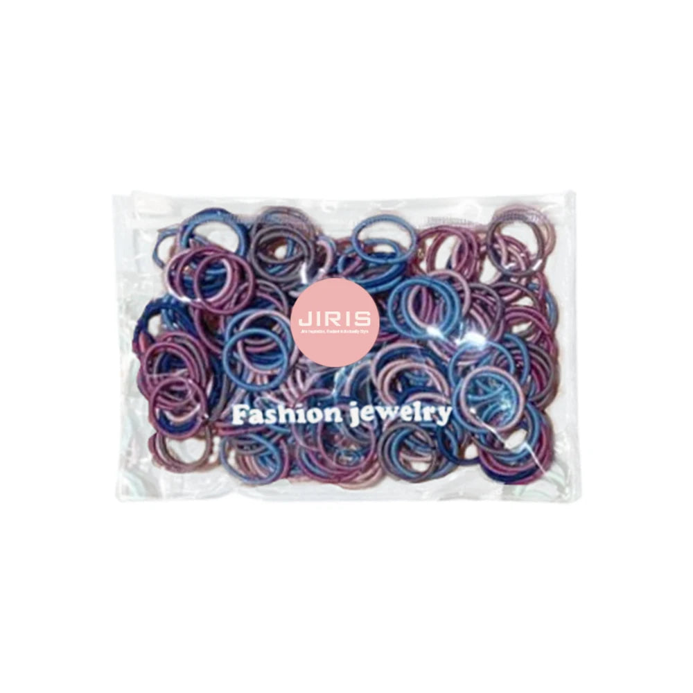 JIRIS Wholesale Sweet High Elastic Fabric/Rubber Hair Ties Small Size Rainbow Color Black Headband Circumference Picture