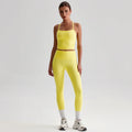 Women's Elastic Quick Dry U Neck Yoga Leggings Tops Set Compression Lightweight Fitness Breathable Training XS Spandex