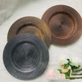 2 Sizes 3 Colors Round Regular Pattern Vintage Distressed Multipurpose Platters Fruit Bowl Tray Decorative Charger Plates