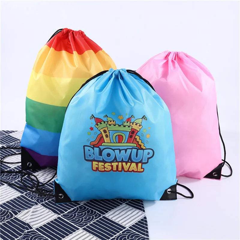 Premium Custom Logo Drawstring Backpack Sports Gym Tote Bag Excellent Digital Printing Display Techniques Display Accessories