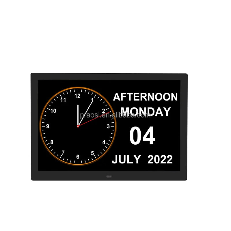 13" Digital Analog Desk Clock for Seniors Large Display Easy Use Calendar for Dementia Alzheimer's Memory Loss