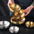 Tableware Korean Kimchi Round Double Wall Seasoning Dipping Bowl Metal Stainless Steel Soya Sauce Dish