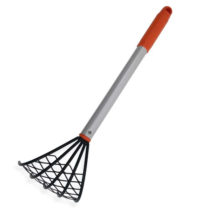Household Wooden Handle Weeding Loosening Soil Garden Tool 5-Tine Steel Beach Clam Claw Rake Garden Rake