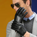 Cheap Windproof Warm Plush Lining Men Motorcycle PU Leather Gloves