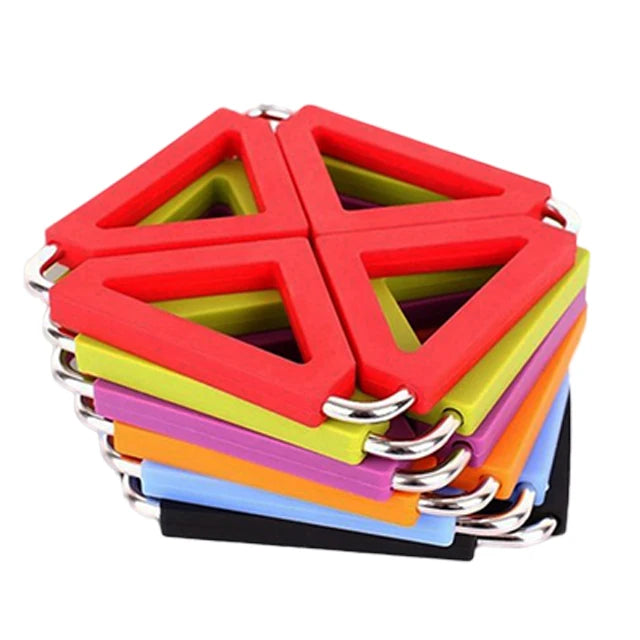 Collapsible Square Kitchen Heat-proof Table Mats Washable Adjustable Silicone Folding Place-mats Multipurpose