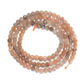 3mm 4mm 6mm Natural Gradient Peach Grey Moonstone Lepidolite Fluorite Red Tourmaline Ruby Facet Faceted Round Gemstone Beads