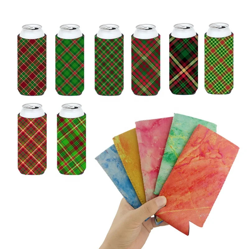 2026 Hot Sell Classic Neoprene Personalized Sublimation Printing 12oz Slim Can Sleeve Insulated Skinny Beer Drink Holder 330ml