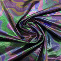 PU Foiled Stretch Leather Fabric Women's Fashion Shiny Elastic Faux Leather Textile Metallic Foil Print Breathable Woven Girls