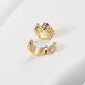 JOOLIM High End 18K Gold Plated Stainless Steel Chunky Square Huggie Earring Design Jewelry Wholesale