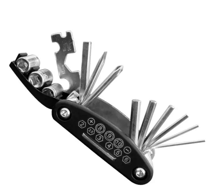 16 All-in-one Tools Mountain Bike Maintenance Tool Set Screwdriver Sleeve Multi-functional Accessories