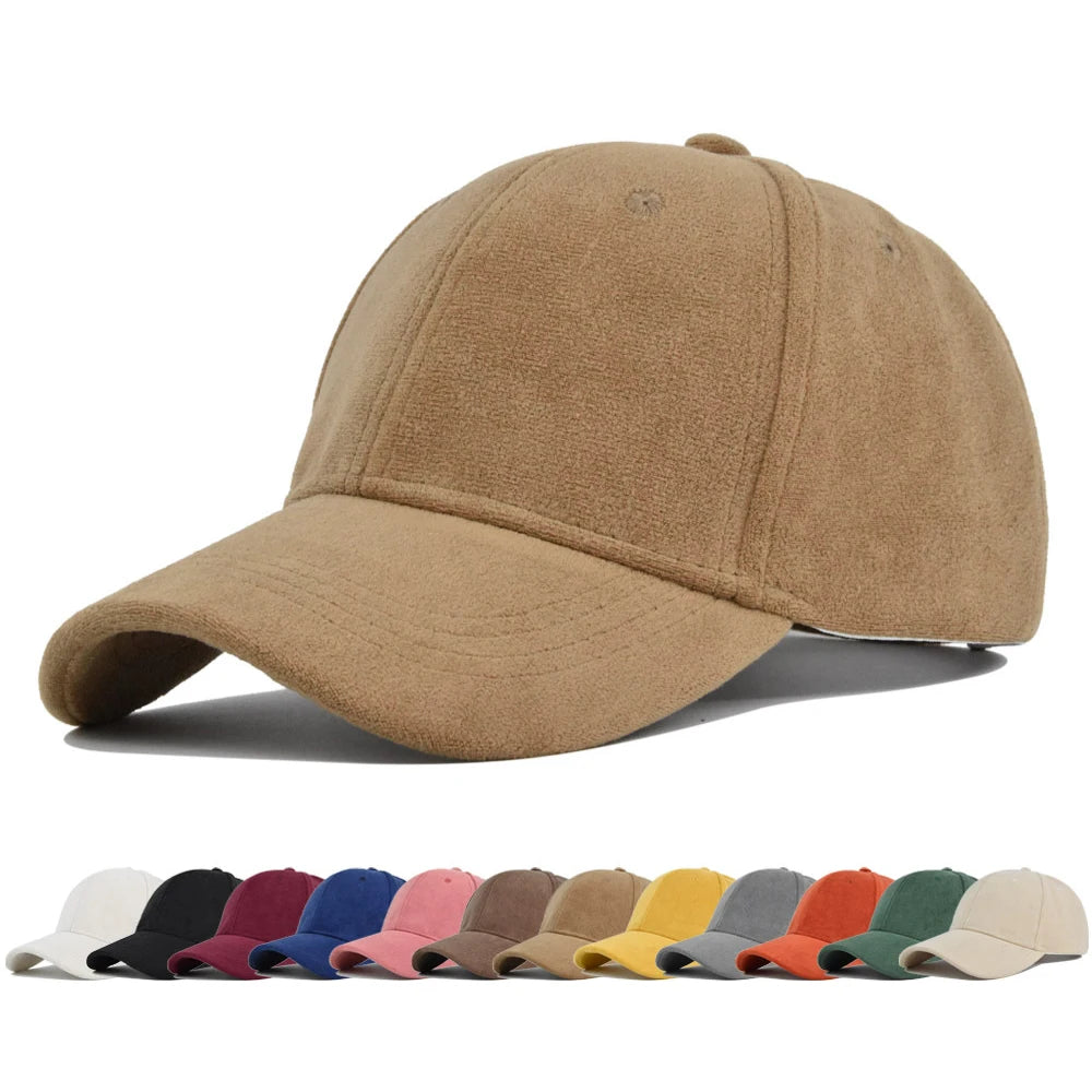 Custom Logo Unisex Blank Plain Sports Fit Soft Faux Suede Velvet Structured Baseball Ball Caps Hat